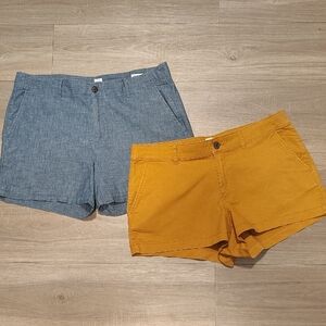 GAP Women's Chambray and Mustard Shorts